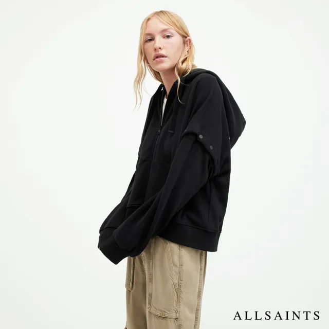 【ALLSAINTS】HELIS CHLO 純棉寬鬆兩穿LOGO連帽外套(30周年亞洲典藏款)