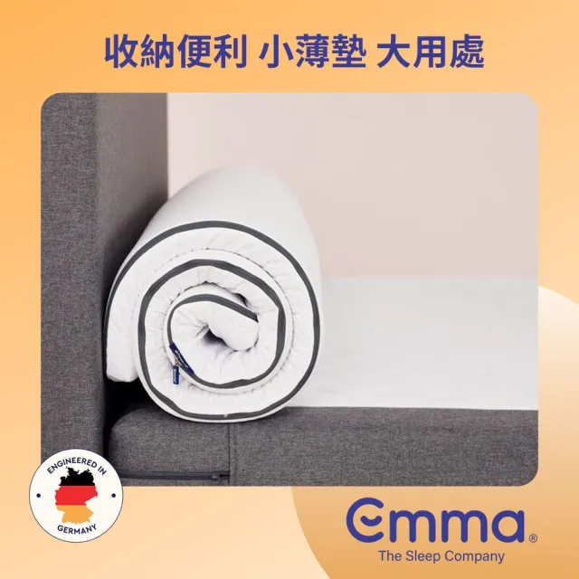 【德國Emma】6公分雙面睡薄床墊 標準單人(德國工藝 專為台灣潮濕悶熱環境設計 6公分軟硬雙面薄墊)