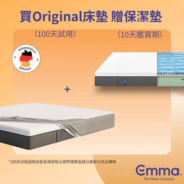 【德國Emma】Original記憶床墊 送保潔墊 雙人特大(100天試睡 爆款絕版出清 售完為止)