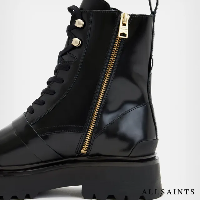 【ALLSAINTS】STELLAR 綁帶牛皮短靴軍靴 WF724X