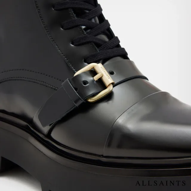 【ALLSAINTS】STELLAR 綁帶牛皮短靴軍靴 WF724X