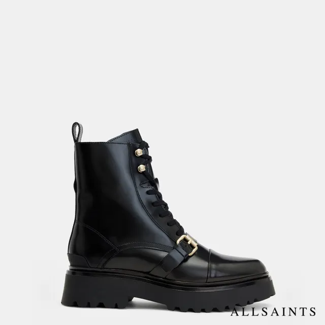 【ALLSAINTS】STELLAR 綁帶牛皮短靴軍靴 WF724X