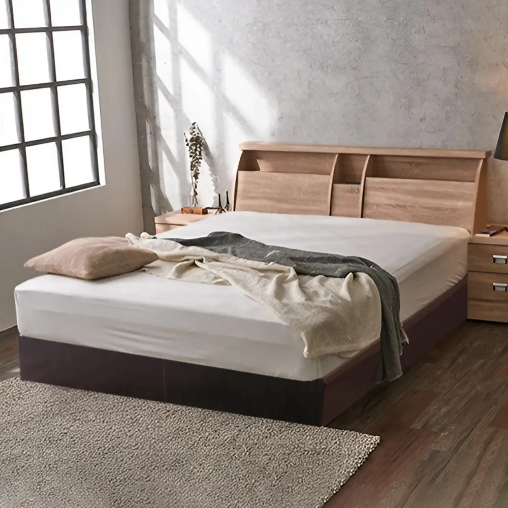 【KIKY】甄嬛收納可充電床組-雙人5尺(床頭箱+三分床底)