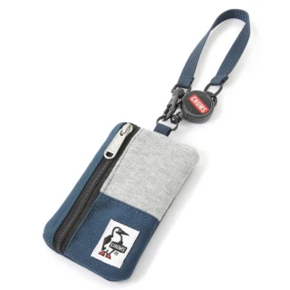 【CHUMS】CHUMS 休閒 男女 Commuter Pass Case Sweat Nylon卡夾零錢包 灰/藍(CH603619G019)