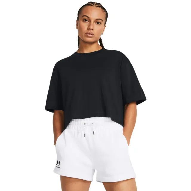 【UNDER ARMOUR】UA 女 Campus Boxy 短版T-Shirt_1383644-001(黑色)