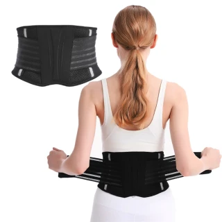 【Gordi】aolikes 透氣雙重加壓運動護腰帶 可調式綁帶束腰帶 塑身訓練腰帶