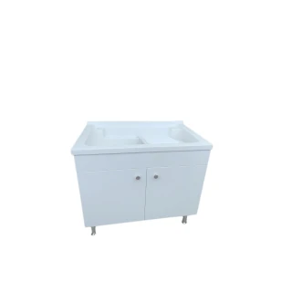 【大巨光】實心人造石水槽 90cm洗衣台 活動式洗衣板(UA-590-K 純潔白 鋁腳型)