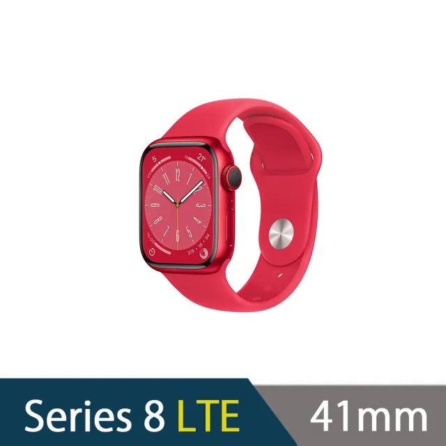 【Apple】Apple Watch S8 LTE版 41mm(鋁金屬錶殼搭配運動型錶帶)