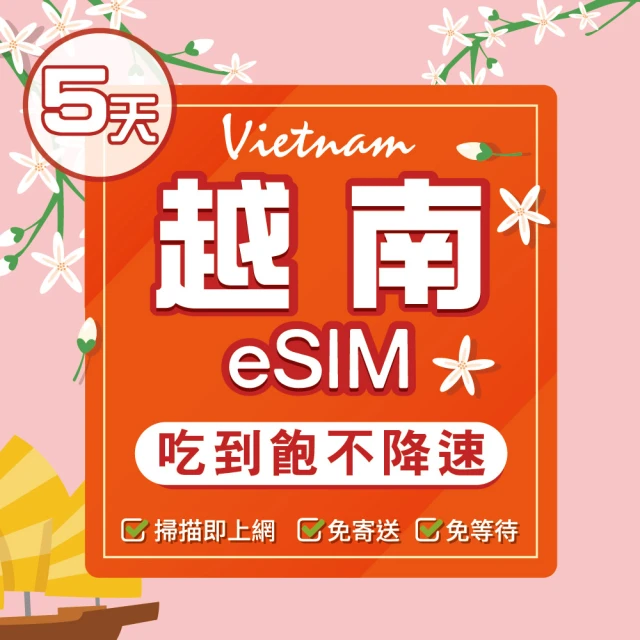 環亞電訊 eSIM越南05天（軍用電信）每天5GB(eSIM