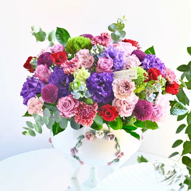【台北花苑】繽紛花境 立體雕花瓶花禮(母親節 花禮 康乃馨 送禮)