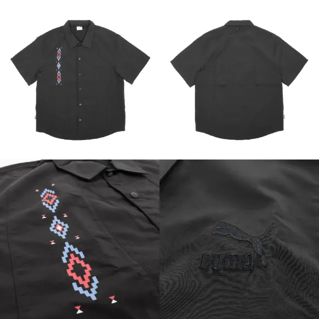 【PUMA】短袖 Prairie Resort Shirts 男款 黑 寬鬆 襯衫 E.SO瘦子款(626867-01)