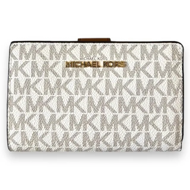 【Michael Kors】MK女生中夾 皮夾 防刮皮革 素面 多功能 女款 短夾(MK 女款 皮夾)