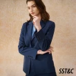 【SST&C 新品８５折】深藍色方領長版西裝外套7162403004