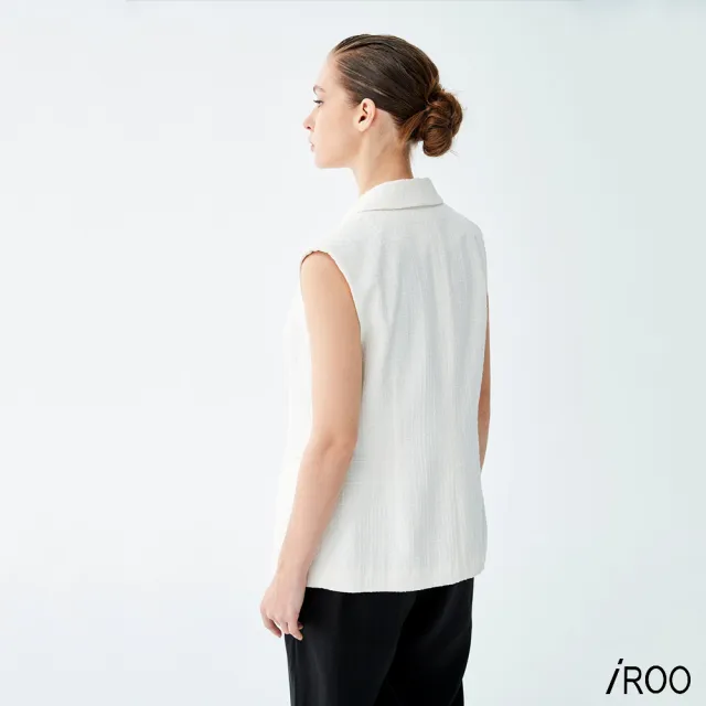 【iROO】翻領西裝式背心外套