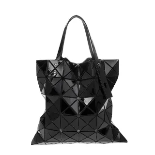 【ISSEY MIYAKE 三宅一生】BAOBAO 亮面三角格6x6手提包(黑色)