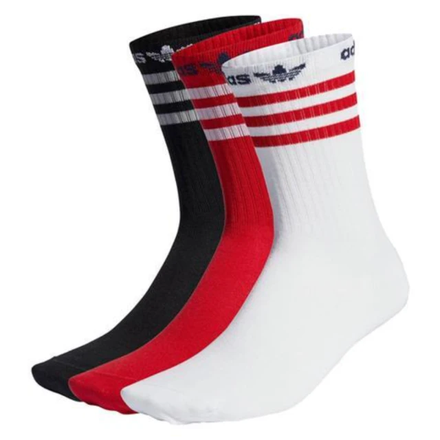 adidas 愛迪達 襪子 中筒襪 運動襪 3雙組 CREW SOCK 3PP 黑白紅 IM2070