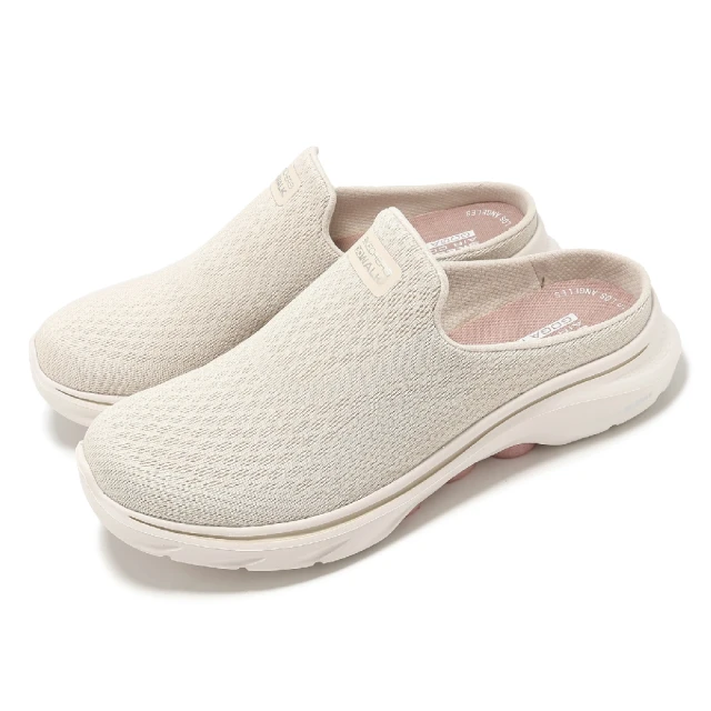SKECHERS 休閒鞋 Go Walk 7-INCI 女鞋 米白 穆勒鞋 透氣 緩衝 健走鞋 懶人鞋(125224-NAT)