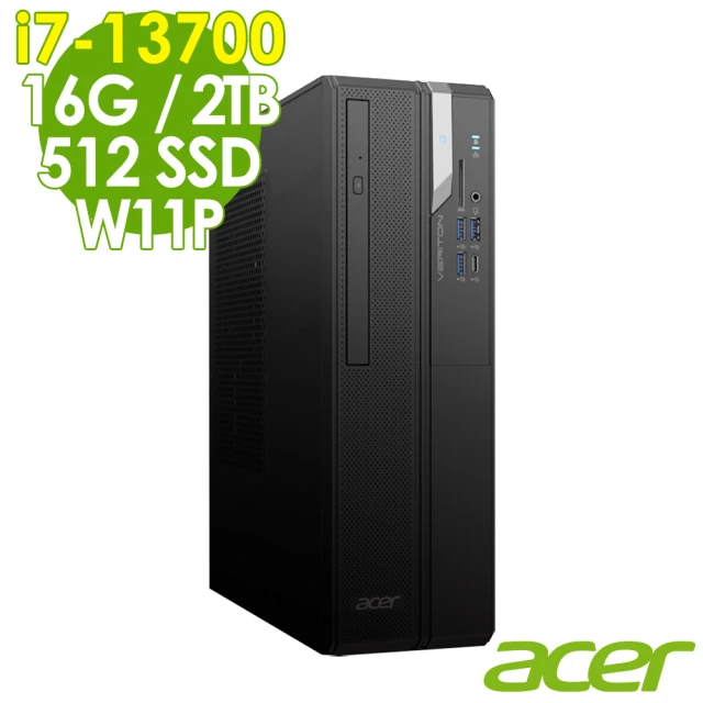 Acer 宏碁 i7 十六核商用電腦(VX2715G/i7-13700/16G/2TB HDD+512 SSD/W11P)