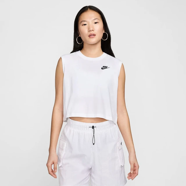 NIKE 耐吉 背心 女款 運動背心 慢跑 AS W NSW CLUB CRP SL TEE 白 FV5506-100