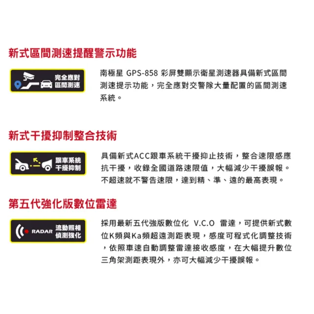 【南極星】GPS-858+R全彩雙顯面板-車用版 安裝費另計(車麗屋)