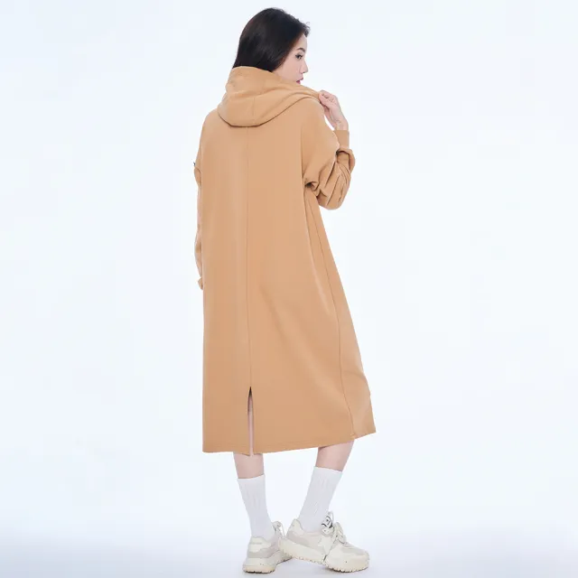 【5th STREET】女裝休閒連帽衛衣長洋裝 共2色
