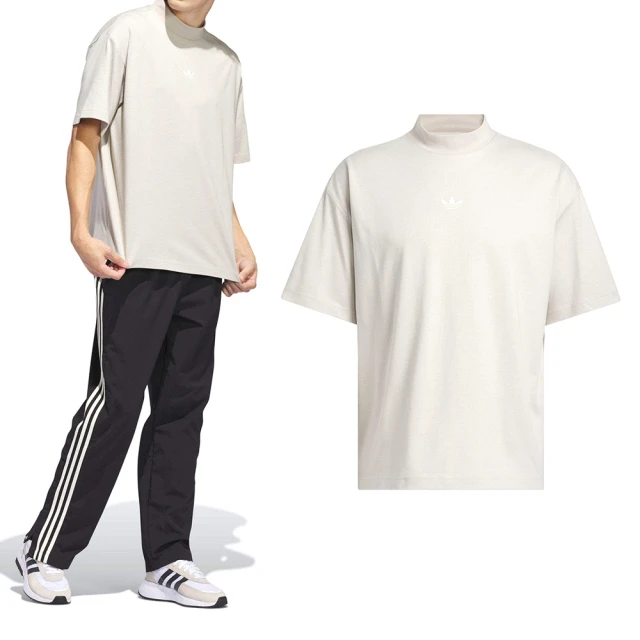 【adidas 愛迪達】Mock  T-shirt 男款 女款 灰色 運動 休閒 微立領 上衣 短袖 IR6381