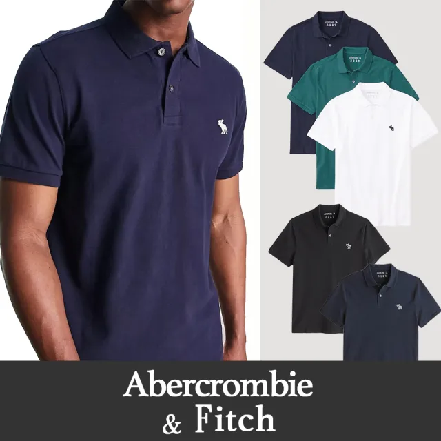 【Abercrombie & Fitch】AF A&F 經典刺繡麋鹿短袖Polo衫-多色組合(春夏必備/平輸品/百搭舒適)