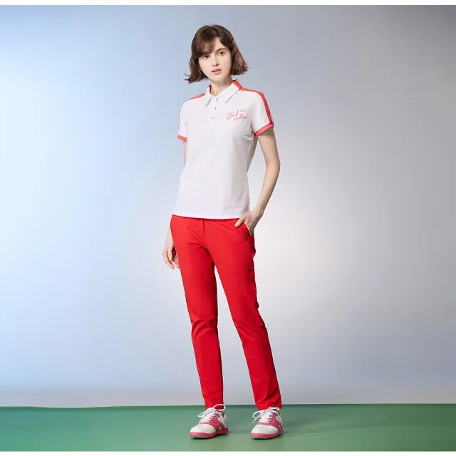 【Jack Nicklaus 金熊】GOLF女款吸濕排汗彈性POLO衫/高爾夫球衫(白色)
