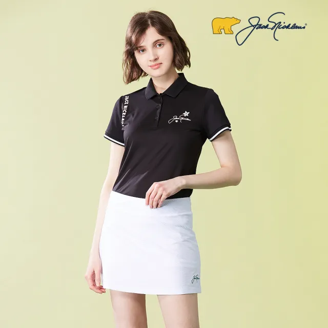 【Jack Nicklaus 金熊】GOLF女款抗UV彈性吸濕排汗褲裙(白色)