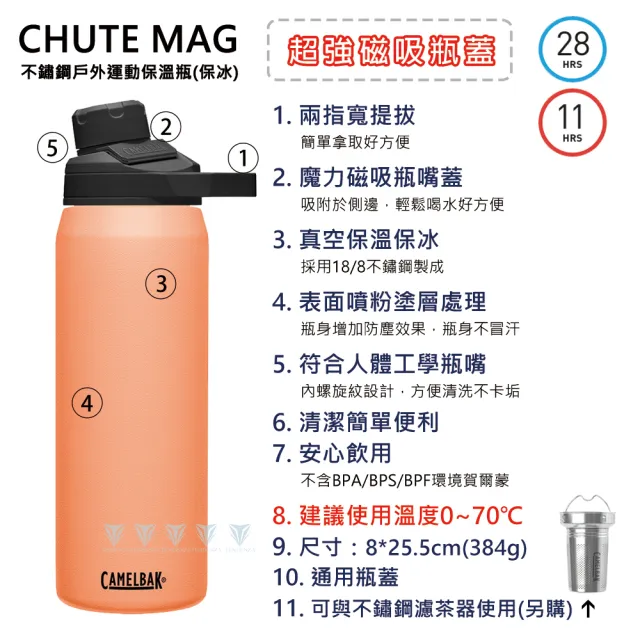 【CAMELBAK】750ml CHUTE MAG 戶外運動保冰/溫水瓶(真空保溫/保冰/不鏽鋼保溫杯/保溫水壺/保溫瓶)