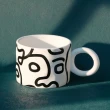 【JEN】北歐風陶瓷抽象線條水杯馬克杯