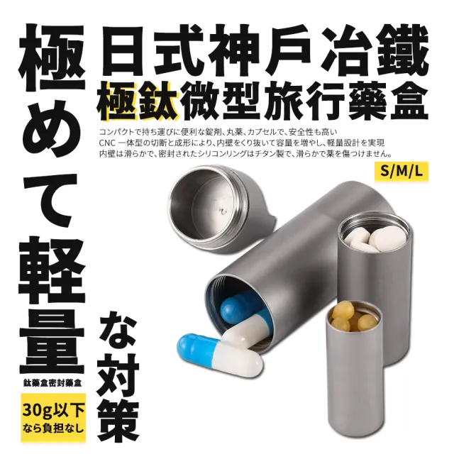 【Tihow 鈦好】日式神戶冶鐵極鈦微型旅行藥盒-S(迷你藥盒 登山藥盒 母親節禮物 女生禮物)