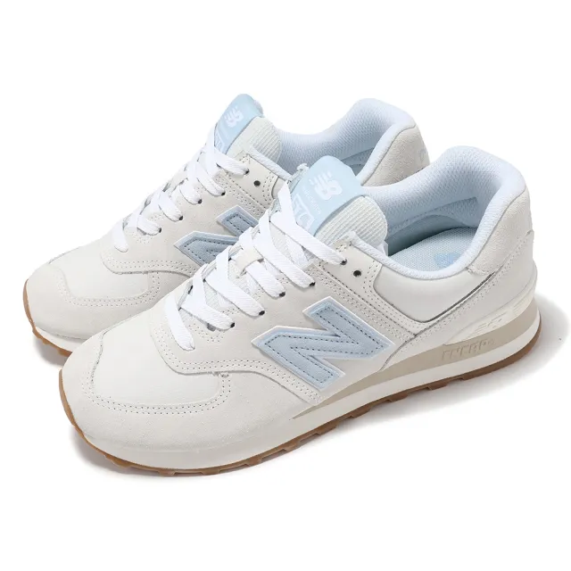 【NEW BALANCE】休閒鞋 574 女鞋 鏡灰 淺鉻藍 復古 麂皮 NB(WL574QA2-B)