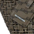 【Balenciaga 巴黎世家】Bistro XS 經典雙B字LOGO印花吊飾編織手提包兩用包(淺棕)