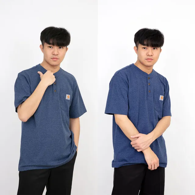 【carhartt】Carhartt K84 K87 短T 純棉 重磅 亨利領 口袋 卡哈  圓領 短袖 T恤 工裝(短袖 T恤9169)