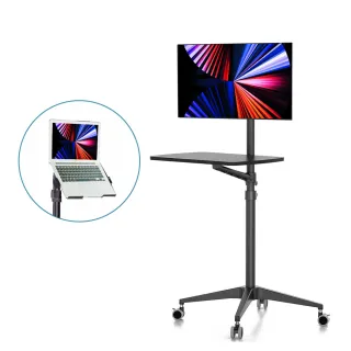 【Ermutek 二木科技】鋁合金落地式可移動多功能電腦螢幕支架工作台(筆電/螢幕適用 DM-040-B)