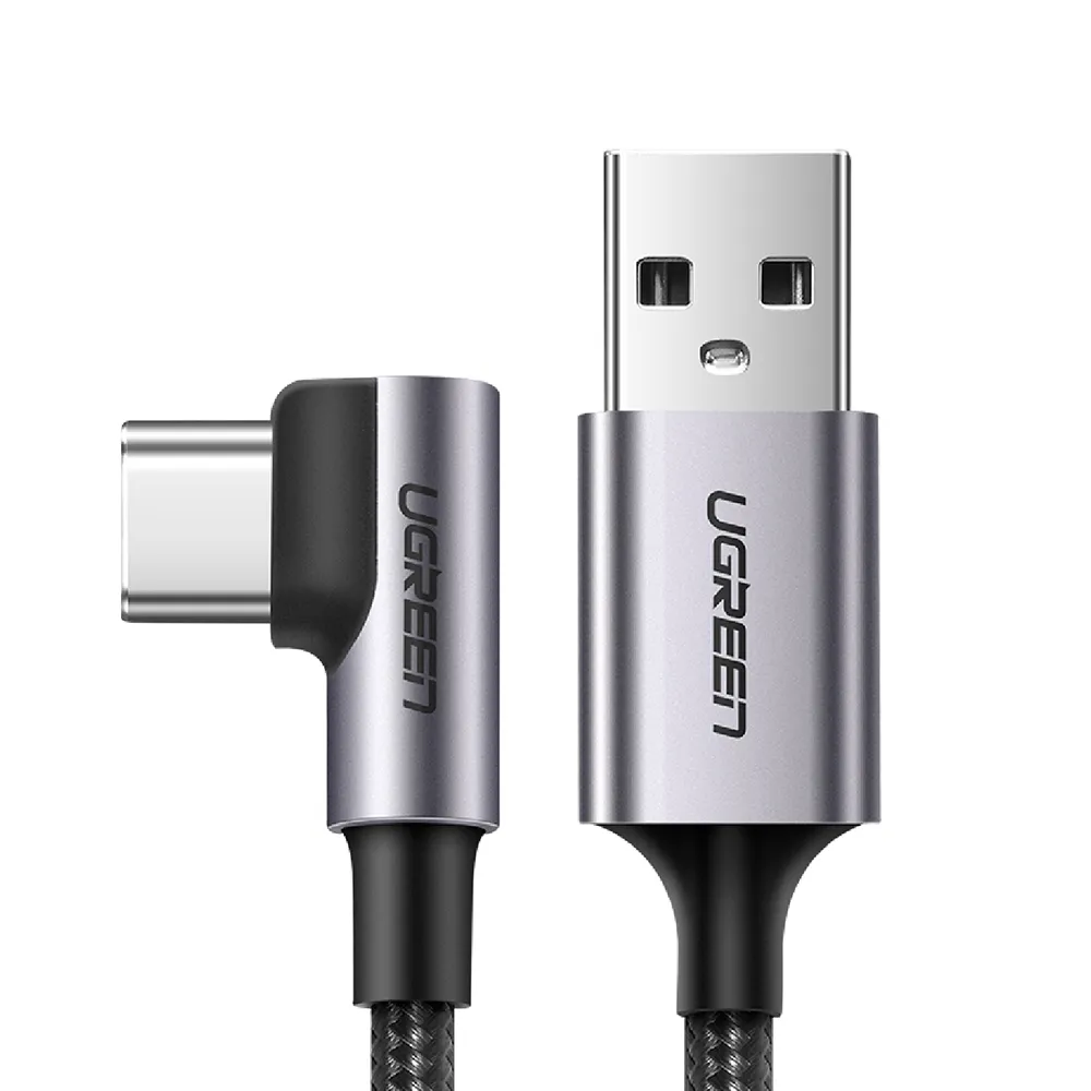 【綠聯】2M USB to Type-C  高速手機傳輸充電線(金屬殼/編織線/L型/3A快充/2米)