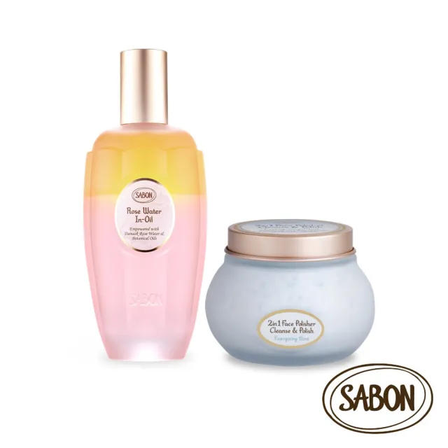 【SABON】官方直營 臉部肌膚光燦組(大馬士革玫瑰有機光燦活膚水150ml+二合一臉部純淨磨砂膏200ml)