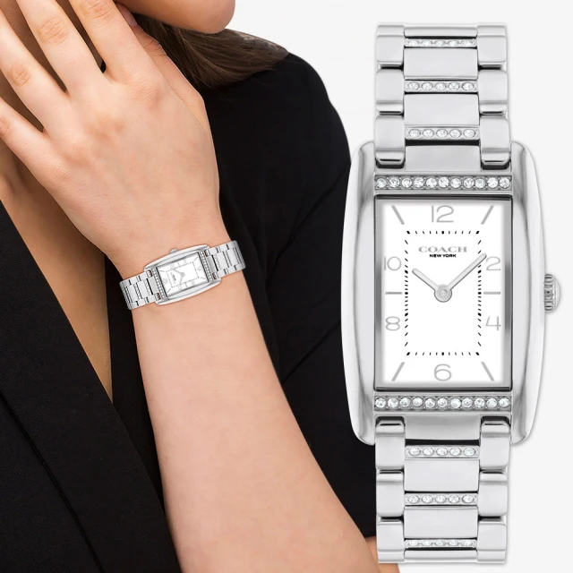 COACH Reese 輕奢晶鑽長方形女錶-24x35mm 母親節禮物(CO14504315)