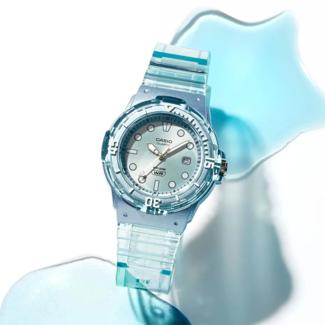 CASIO 卡西歐 潔淨海洋輕巧潛水風腕錶/透明白(LRW-