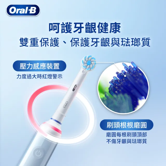 【德國百靈Oral-B-】PRO4 3D電動牙刷(曜石黑/貝加爾湖藍)