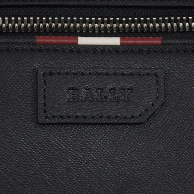 【BALLY】PHIL 簡約經典紅白紅素雅小牛皮三用胸口包後背包(黑)