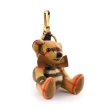 【BURBERRY 巴寶莉】Vintage 格紋喀什米爾 Thomas 泰迪熊吊飾/Key圈(棕色)