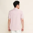 【oillio 歐洲貴族】男裝 短袖口袋襯衫 素面襯衫 彈力 休閒商務 修身襯衫(粉紅色 法國品牌)