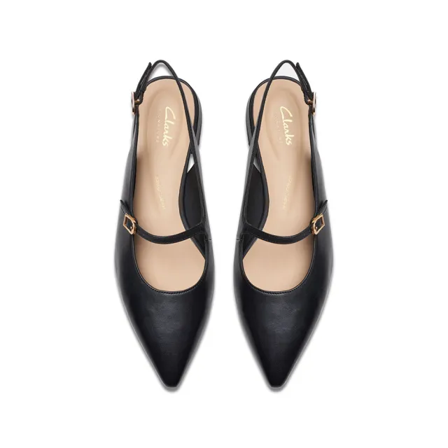 【Clarks】女鞋 Sensa15 Shine 瑪麗珍鞋面低跟尖頭鞋 平底鞋(CLF76782D)