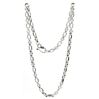 【JA-ME】千足銀仿古圈圈項鍊 20吋(年終慶/年貨節/招財開運/現貨)