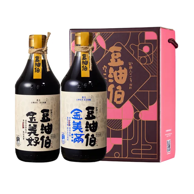 【豆油伯】富貴金滿好無添加糖醬油(金美滿醬油500ml+金美好醬油500ml)