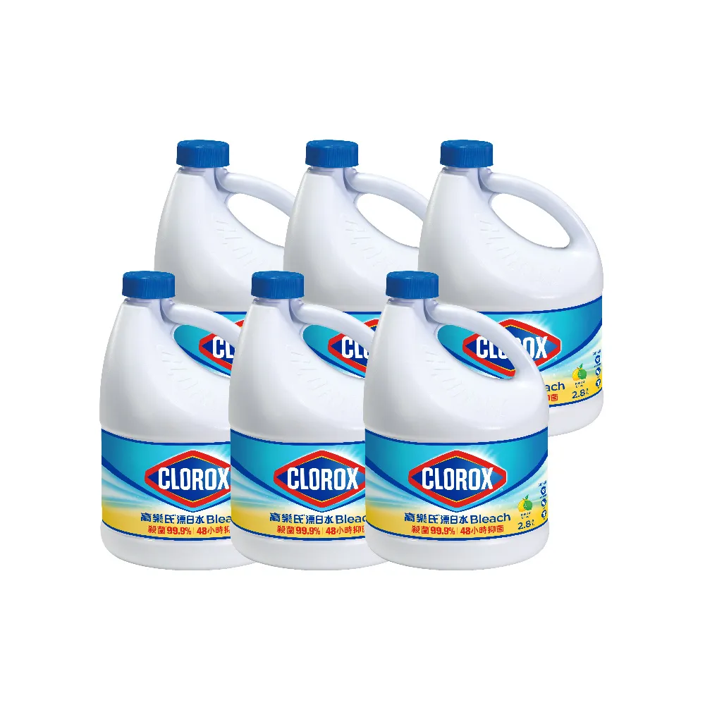 【Clorox 高樂氏】強效清潔消毒漂白水2.8L共6入(檸檬)