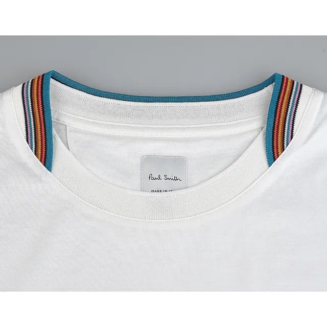 【Paul Smith】PAUL SMITH條紋棉質短袖T恤(男款/白)