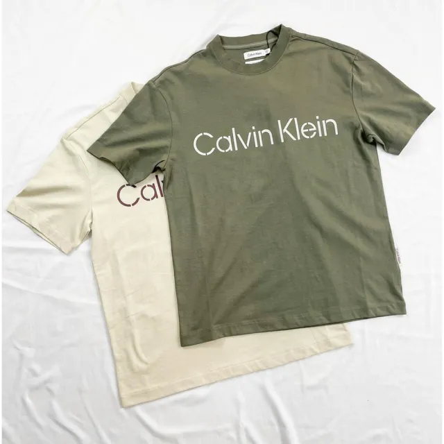 【Calvin Klein 凱文克萊】Calvin Klein  短T 現貨  T恤 短袖 大尺碼 落肩 CK 純棉(短袖 T恤)